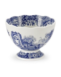 Blue Italian Footed Serving Bowl