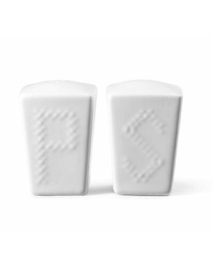 ROSCHER Basketweave Salt and Pepper Shakers (2-Piece Set) Classic White...