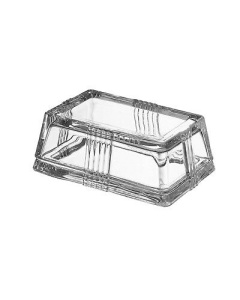 Fisher Glass Butter Dish (Rectangular) Traditional 2-Piece Heavy-Duty Cover |...