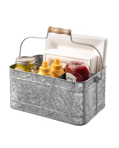 Royalty Art Farmhouse Kitchen Caddy Organizer with Handle for Condiments, Cleaning Products, and Party Supplies, Rustic